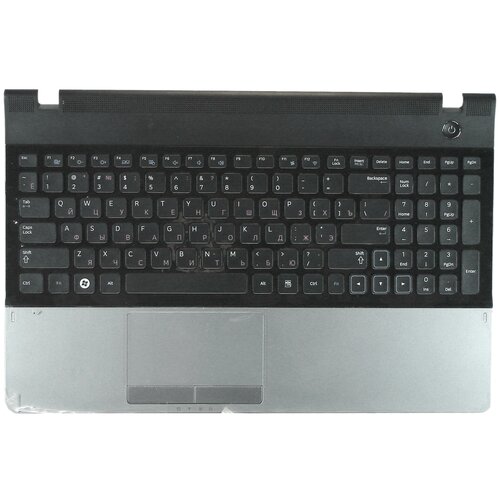 Клавиатура для ноутбука Samsung 300E5A 305E5A черная топ-панель серебристая 2343₽