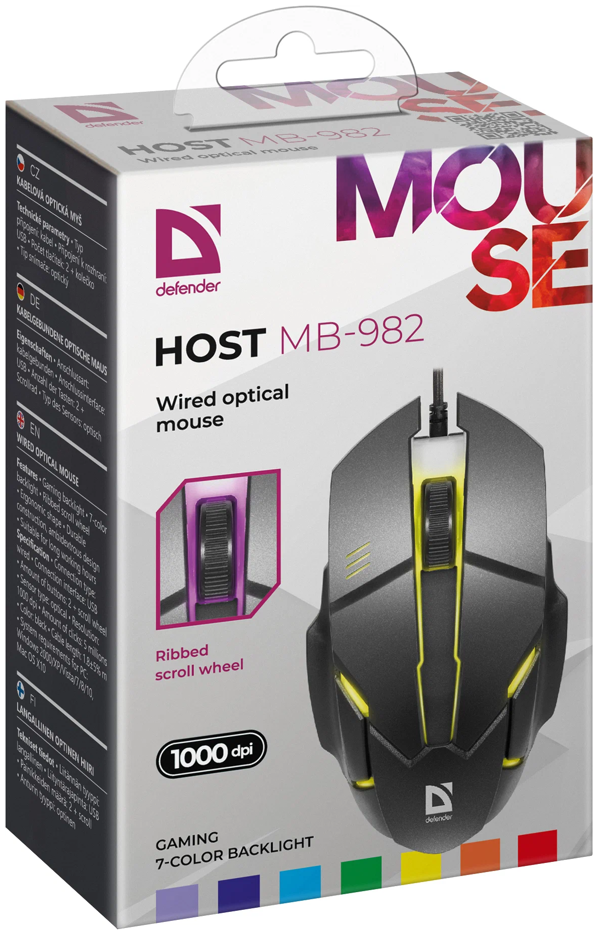 Мышь Defender Host MB-982, игровая, оптическая, проводная, USB, черный [52982] - фото №8