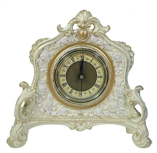 Часы-композиция время (цвет слоновая кость, золото), 21*6.5*19см KSMR-713031/SH011