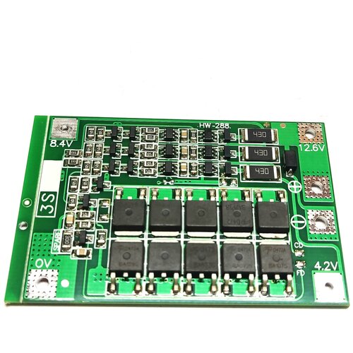 BMS плата управления аккумулятором Li-ion и Li-pol 3s 12V(12,6V) 40A симметричная (BMS 12V, БМС 12В, BMS 3S)