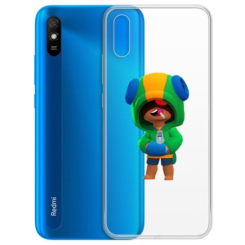 Чехол-накладка Clear Case Brawl Stars-Леон для Xiaomi Redmi 9A чехол накладка clear case brawl stars леон салли для xiaomi redmi note 9