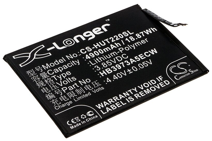 Аккумулятор CS-HUT220SL HB3973A5ECW для Huawei Honor Note 10 385V 4900mAh 1887Wh 1240₽