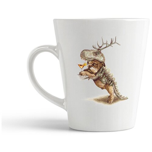 фото Кружка-латте coolpodarok собака в костюме динозавра коктейль