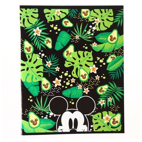 Disney Тетрадь 48 листов в клетку, картонная обложка Тропики, Микки Маус