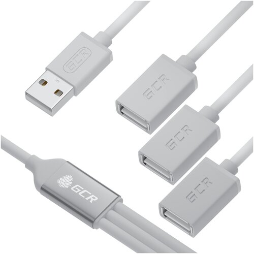 Hub USB разветвитель AM / 3xAF (GCR-Y9-3) белый 0.35м