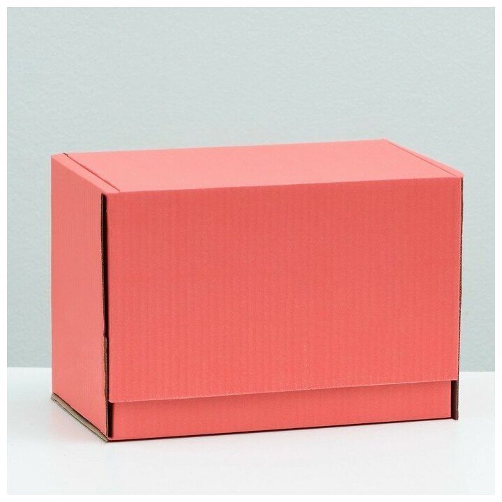 Коробка самосборная, красная, 26.5 x 16.5 x 19 см