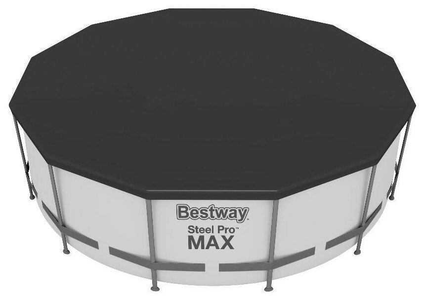 Каркасный бассейн Bestway Steel Pro Max 427х107 см, 13030 л, фил.-насос, лестница, тент - фотография № 3