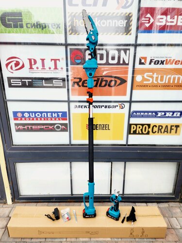 Изображение товара Пила цепная аккумуляторная "Smart" (2 в 1) 8", сучкорез 30 мм, телескопическая штанга 3 м, 21 В, 4 Aч