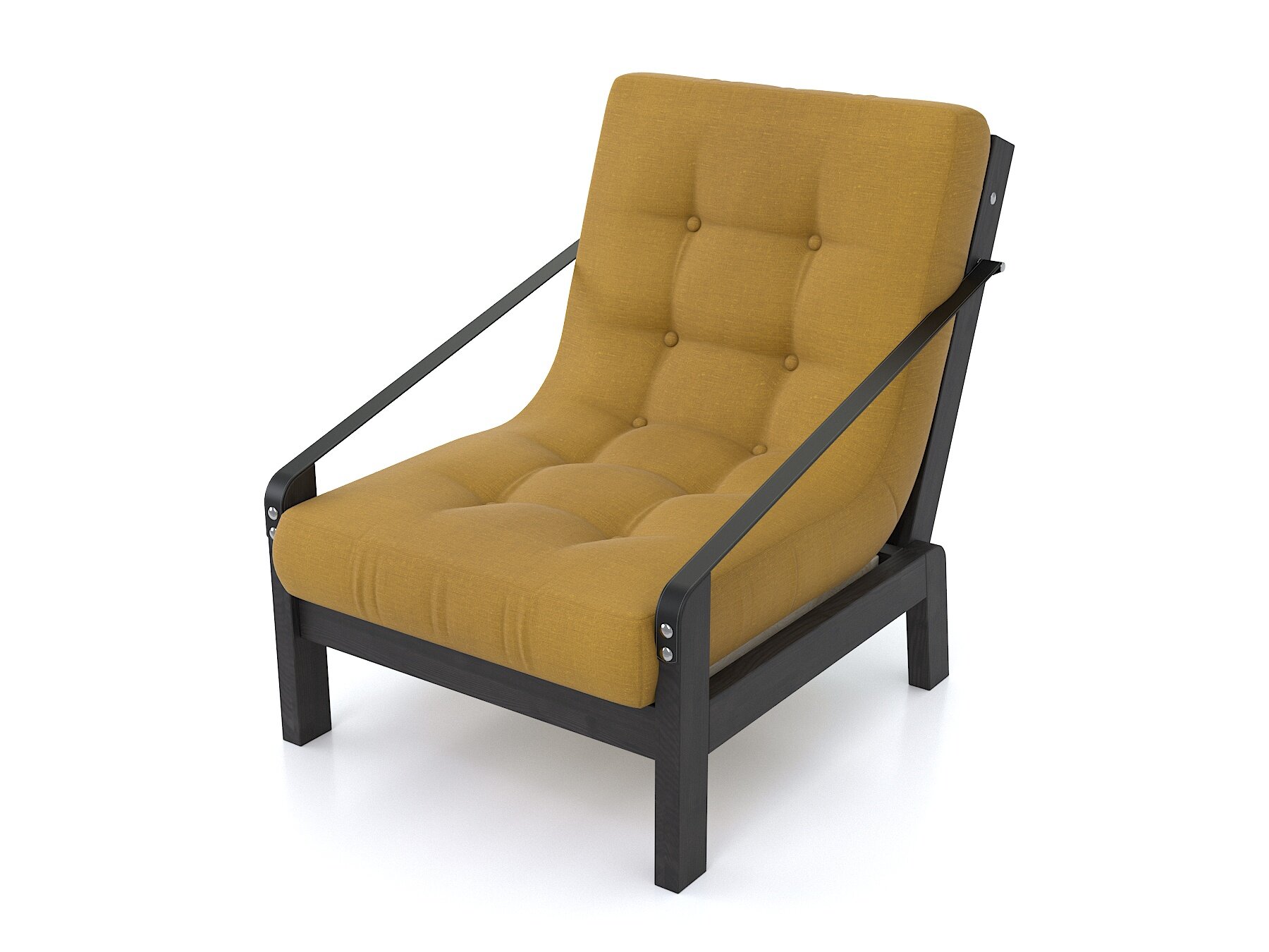 Кресло локи, желтая-венге, рогожка, деревянное, мягкое, раскладное, для дачи, для кафе и бара, на веранду, в террасу, для бани