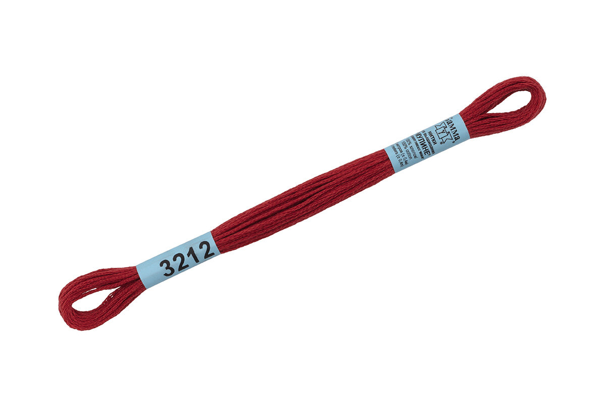 Мулине GAMMA нитки для вышивания 8м. 3212 светло-бордовый, 1 штука.