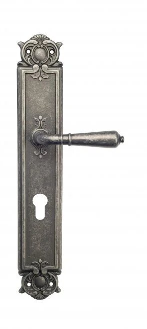 Дверная ручка Venezia "VIGNOLE" на планке PL97 античное серебро (cyl)