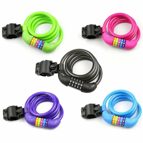 Замок тросик JinJian 501E с кодом 1,2м 12мм BLUE