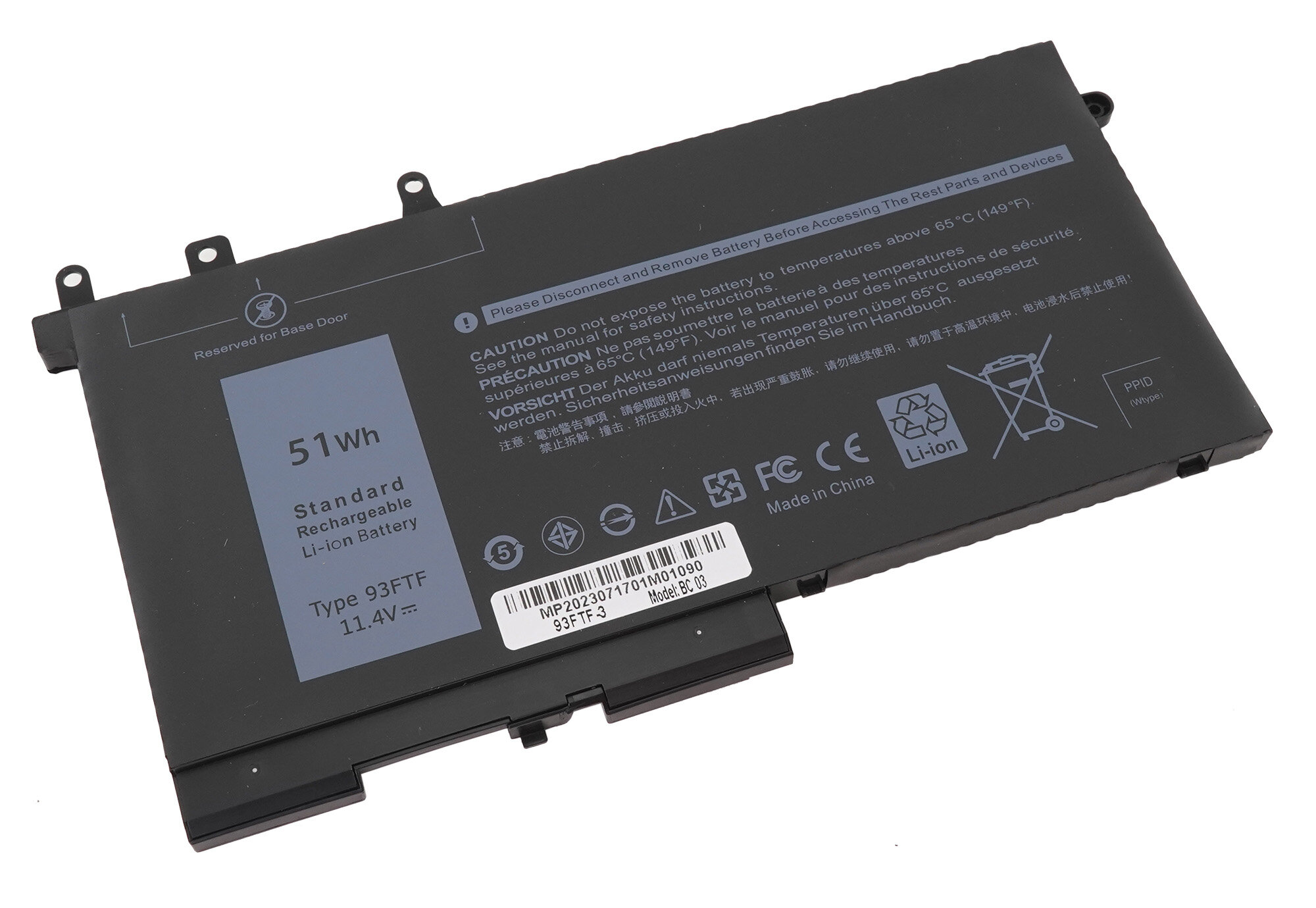 Аккумуляторная батарея 93FTF 83XPC D4CMT 4YFVG 3DDDG для ноутбука Dell Latitude 5280 5480 5580 5290 5590 (4400mAh)