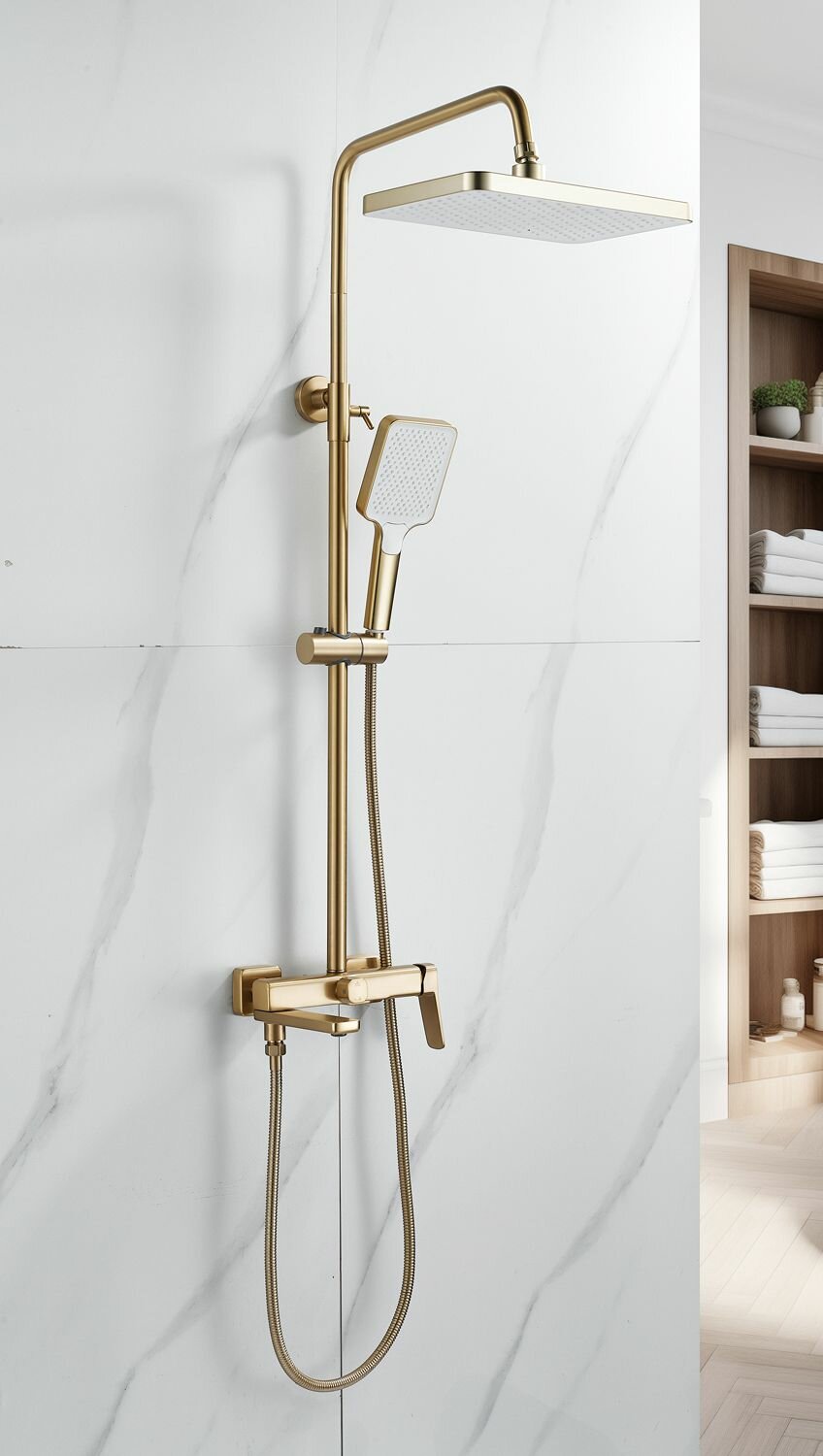 фото Душевая стойка со смесителем и тропическим душем Shevanik