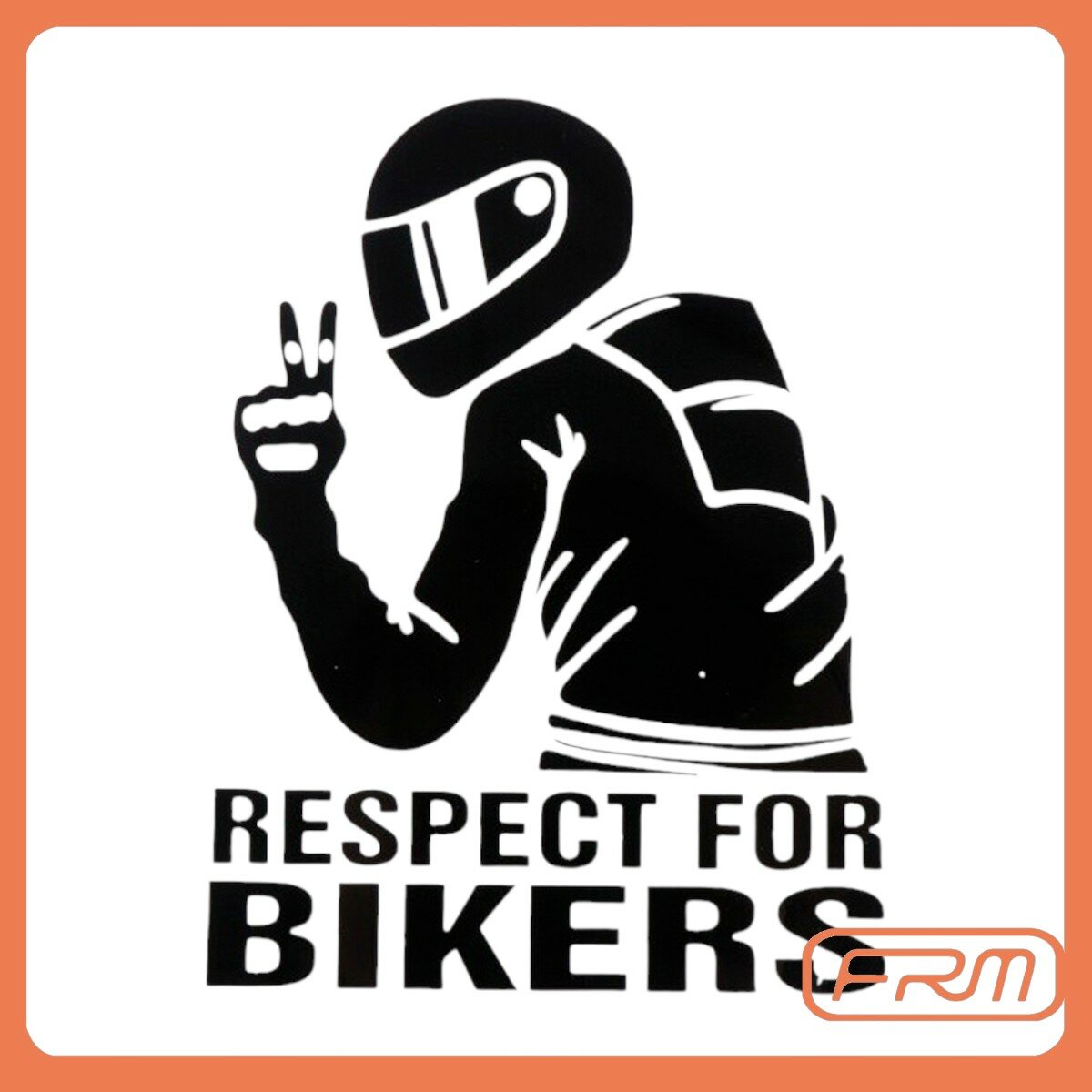 Мотонаклейка мото стикер наклейка Respect For Bikers 15х11 см на мотоцикл скутер мопед квадроцикл автомобиль для мотоциклиста, черная