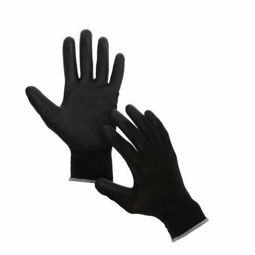 Перчатки хозяйственные Greengo - нейлоновые с латексной пропиткой размер 9 чёрные 1 пара 239₽