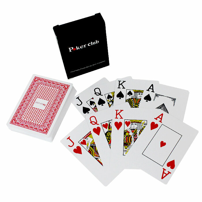 Карты игральные 100% пластик Poker club, красный 54 шт.