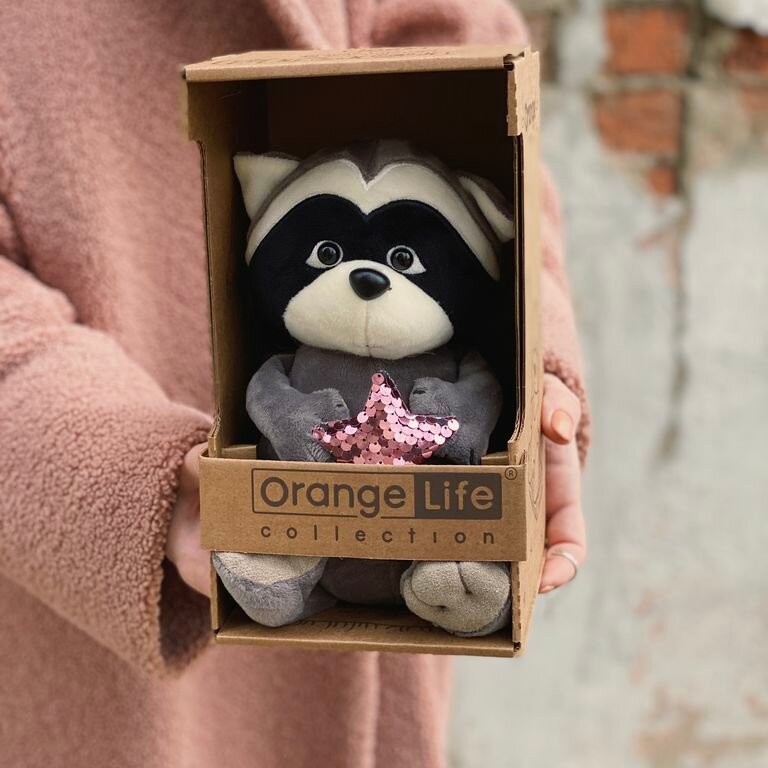 Orange Мягкая игрушка Life "Енотик Дэйзи: Розовая звезда", 20 см Orange Toys - фото №5