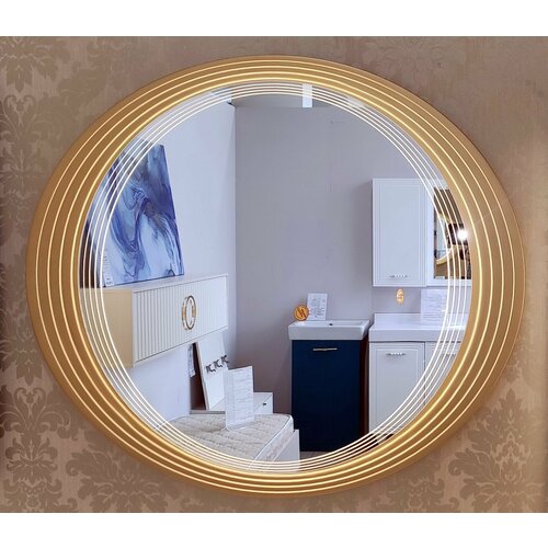 Мечтай! Зеркало Арт-деко 800х700 мм золотое с подсветкой