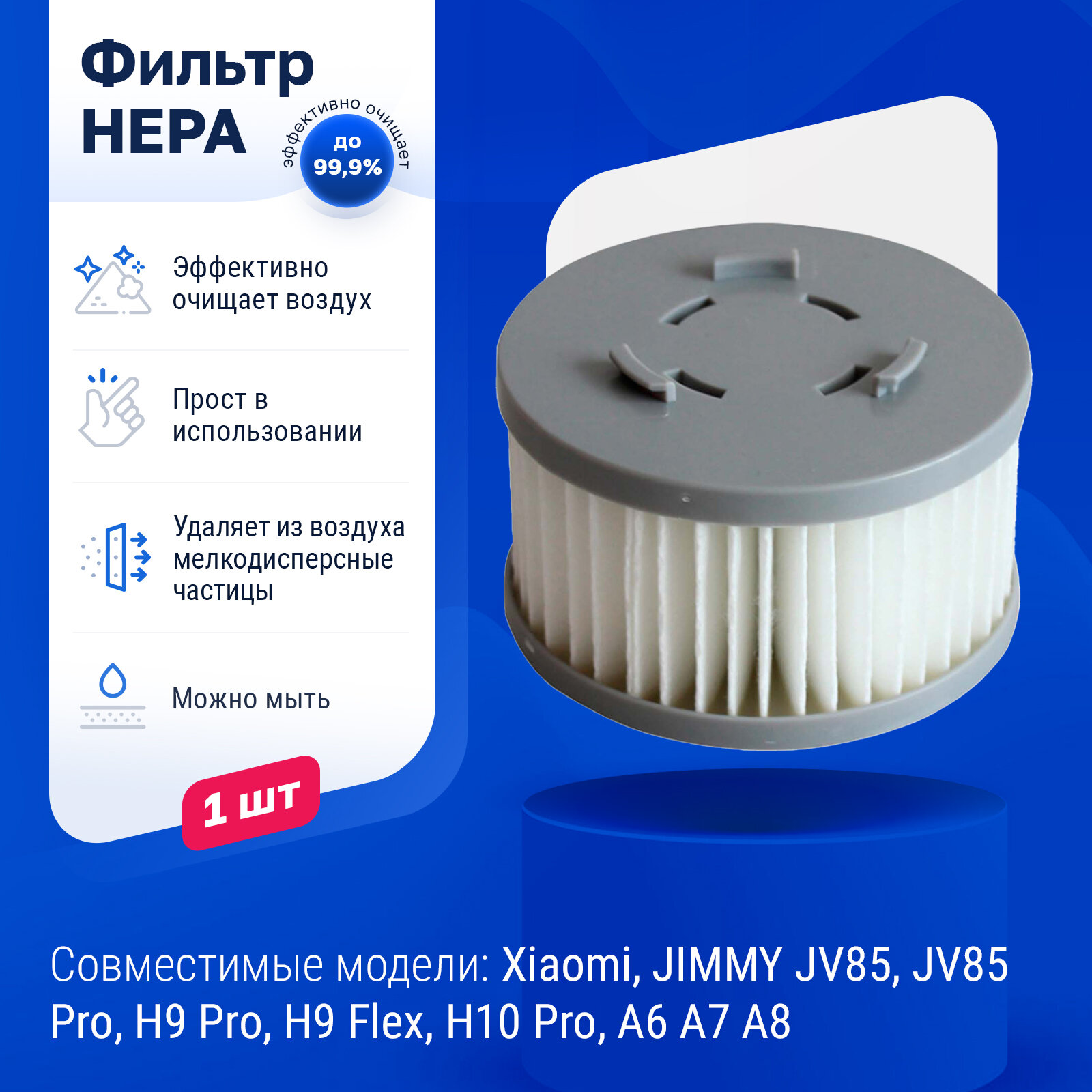 Фильтр для пылесоса Xiaomi JIMMY JV85 JV85 Pro H9 Pro A6/A7/A8