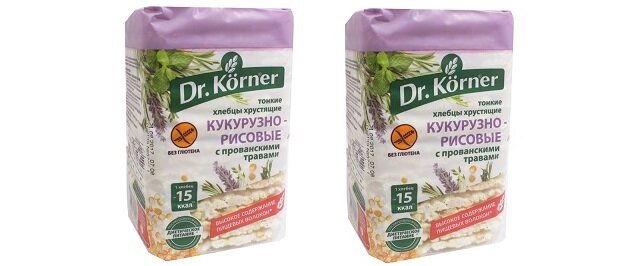 Хлебцы Dr.Korner кукурузно-рисовые с прованскими травами 100г, 2упаковки