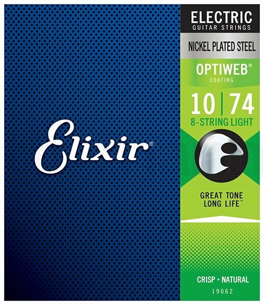 Струны для электрогитары 10-74 Elixir 19062 8 String OPTIWEB