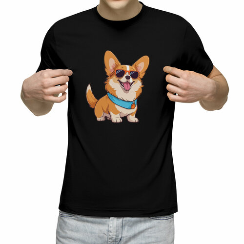 Футболка Us Basic, размер XL, черный мужская футболка собака корги зайка corgi bunny 2xl темно синий
