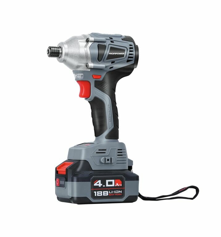 фото Аккумуляторный ударный винтоверт Profipower Е0082, Сменный аккумулятор, 18 В, 220 Нм, 2 АКБ