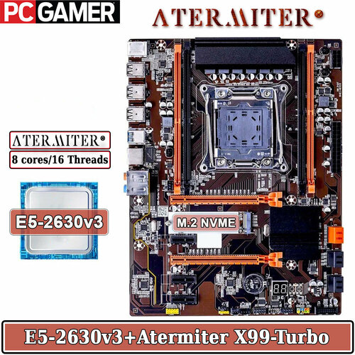 Комплект материнская плата Atermiter X99-Turbo Xeon 2630V3 7290₽