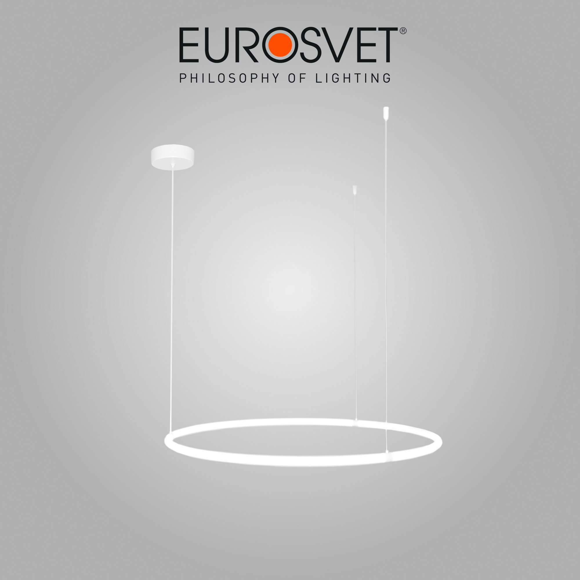Люстра / Подвесной светодиодный светильник с пультом управления Eurosvet Float 90285/1, 3300 / 4200 / 6500 К, белый, диаметр 90 см