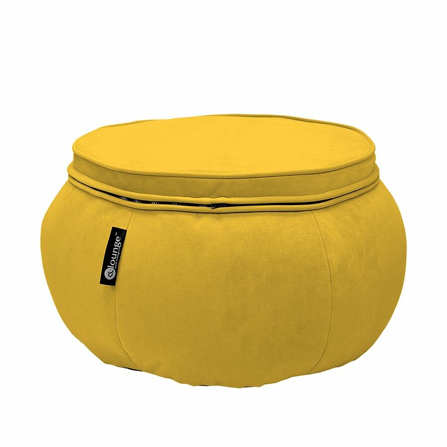 Бескаркасный пуф для ног aLounge - Wing Ottoman - Yellow Shine (велюр, желтый) - оттоманка к дивану или креслу