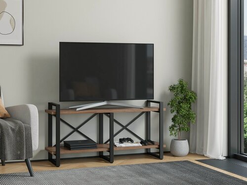 Изображение товара Тумба под ТВ Айсберг Лофт 120 черный/дуб крафт табак