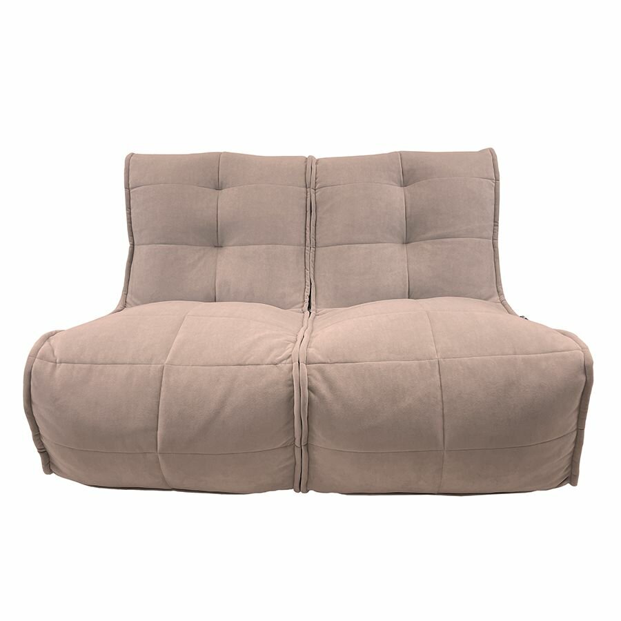 Бескаркасный модульный диван Twin Couch - Purple Rain (велюр, пудровый) - 120 см - диван для зоны ожидания, в офис, кафе, салон красоты