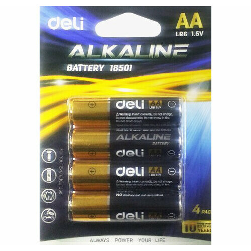 Батарея Deli E18501, AA (LR06/15А), 1.5V, 4 шт