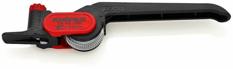 Стриппер KNIPEX для круглого кабеля, > d 25 мм, длина 150 мм, регулируемая глубина реза до 5 мм KN-1640150 — фото 1