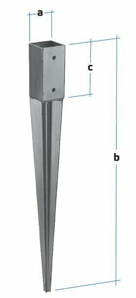 Забивная опора столба ZOS 90 мм х 750 мм