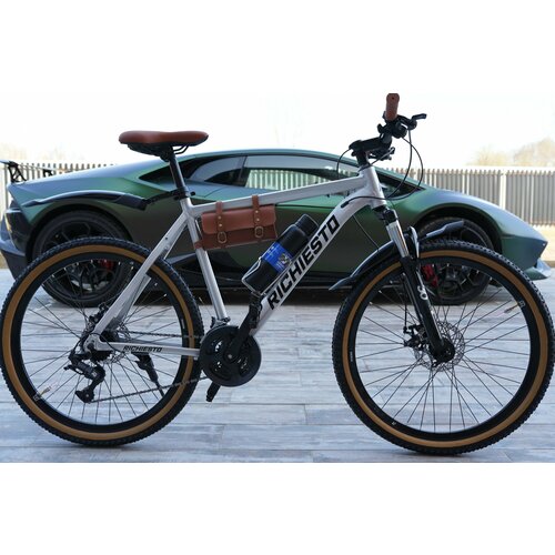 Велосипед горный RICHIESTO 26 21s Алюминиевая рама 19 Взрослый Спортивный Унисекс серебро 24700₽