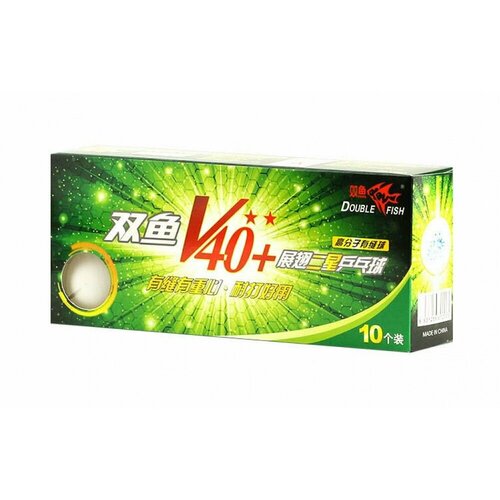 Double Fish Мячи пластиковые VOLANT ** 40+ 10 шт. белые