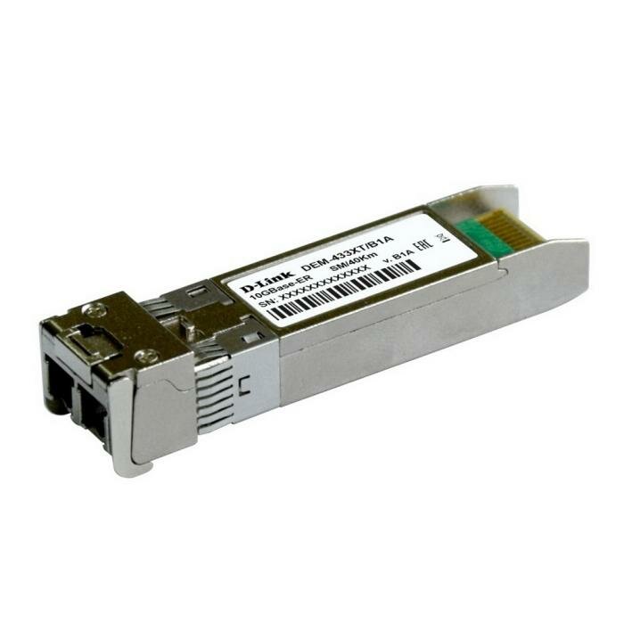 D-Link 433XT/B1A Трансивер SFP+ с 1 портом 10GBase-ER для одномодового оптического кабеля (до 40 км)