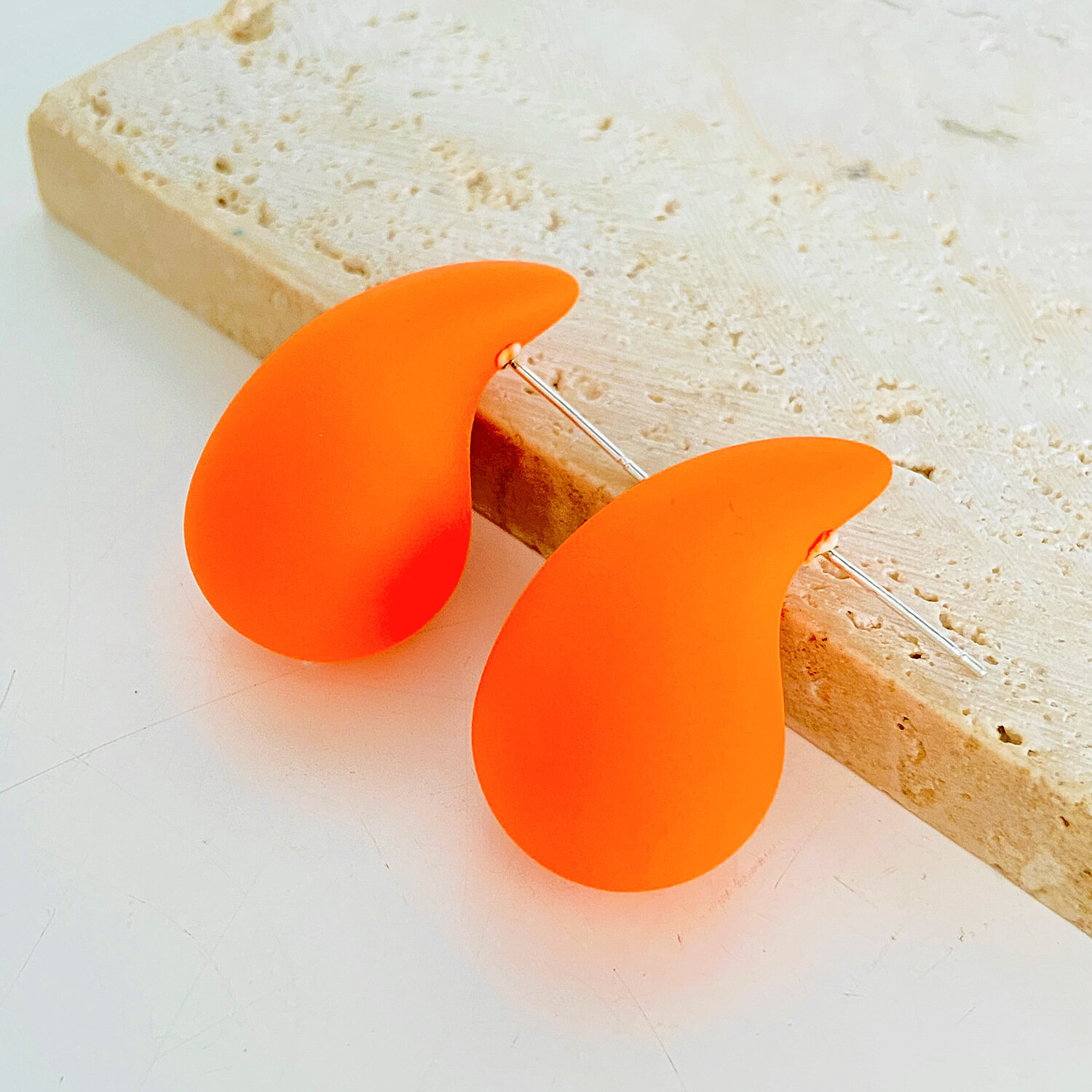 Комплект серег, оранжевый — фото 1