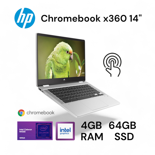 HP Chromebook x360 14 HD Intel Celeron N4500 Intel UHD Graphics 4GB RAM 64GB SSD Chrome OS 3200000₽