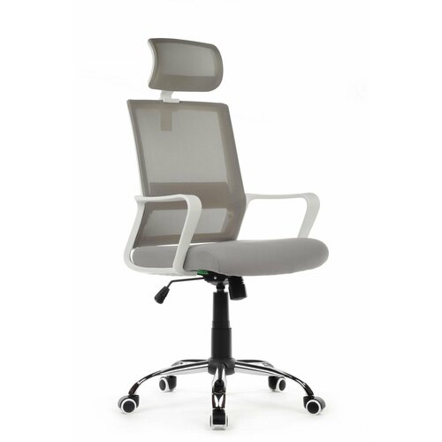 Компьютерное кресло Riva Chair RCH 1029HW Белый пластик/Серая сетка
