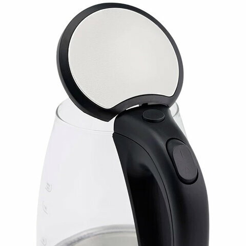 Чайник SCARLETT SC-EK27G35, 1,8 л, 1800 Вт, закрытый нагревательный элемент, стекло, стальной — фото 1
