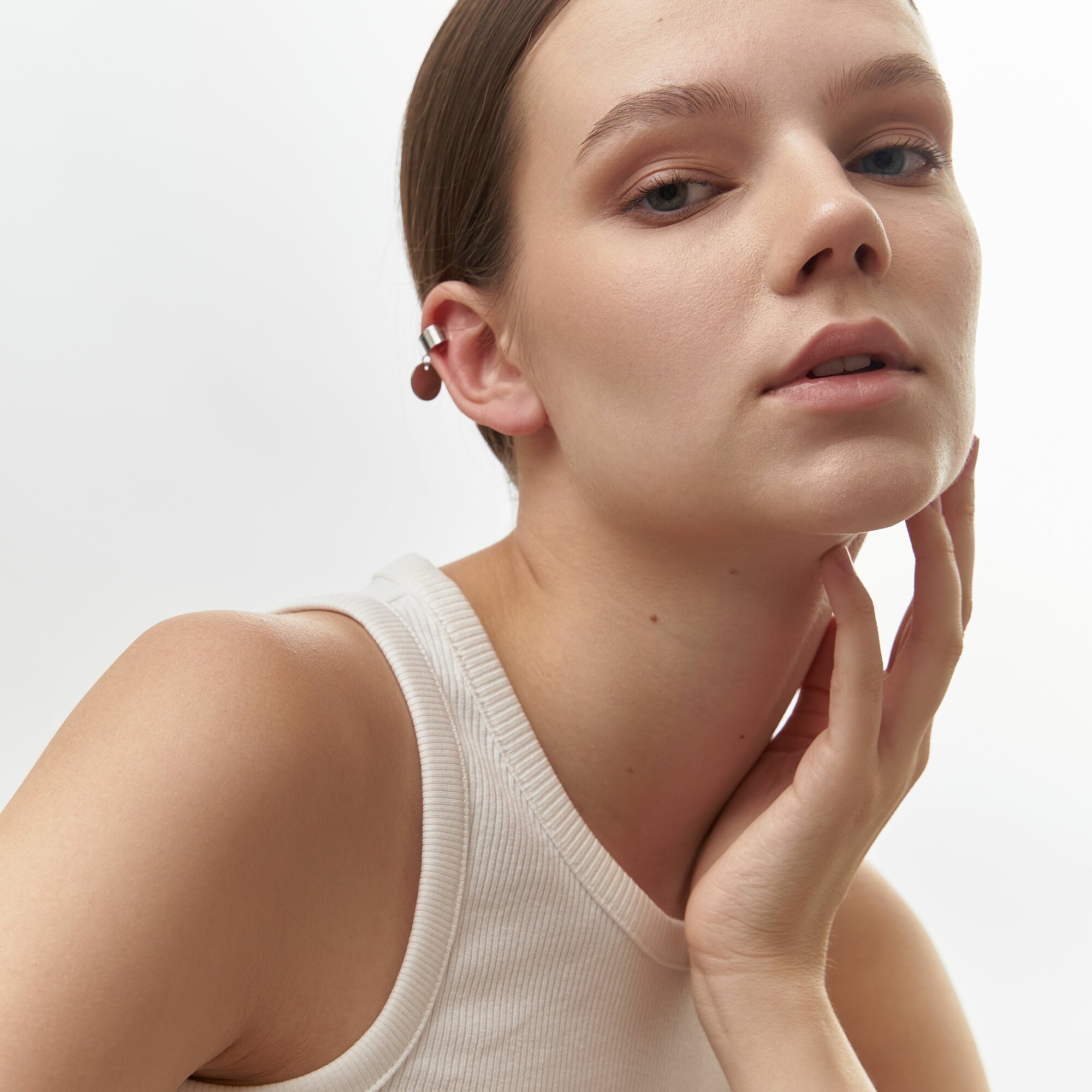 Моносерьга кафф ДУША_BRAND, серебряный — фото 1