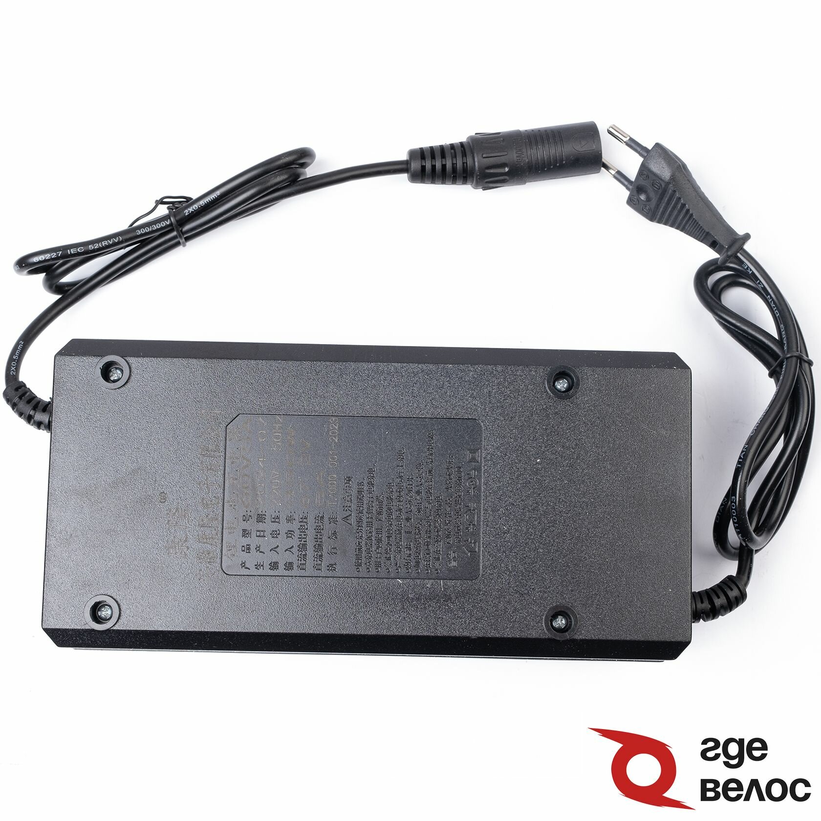 Зарядное устройство ГдеВелос 5A 60V 3 pin для электровелосипеда "Монстр" и "Колхозник"