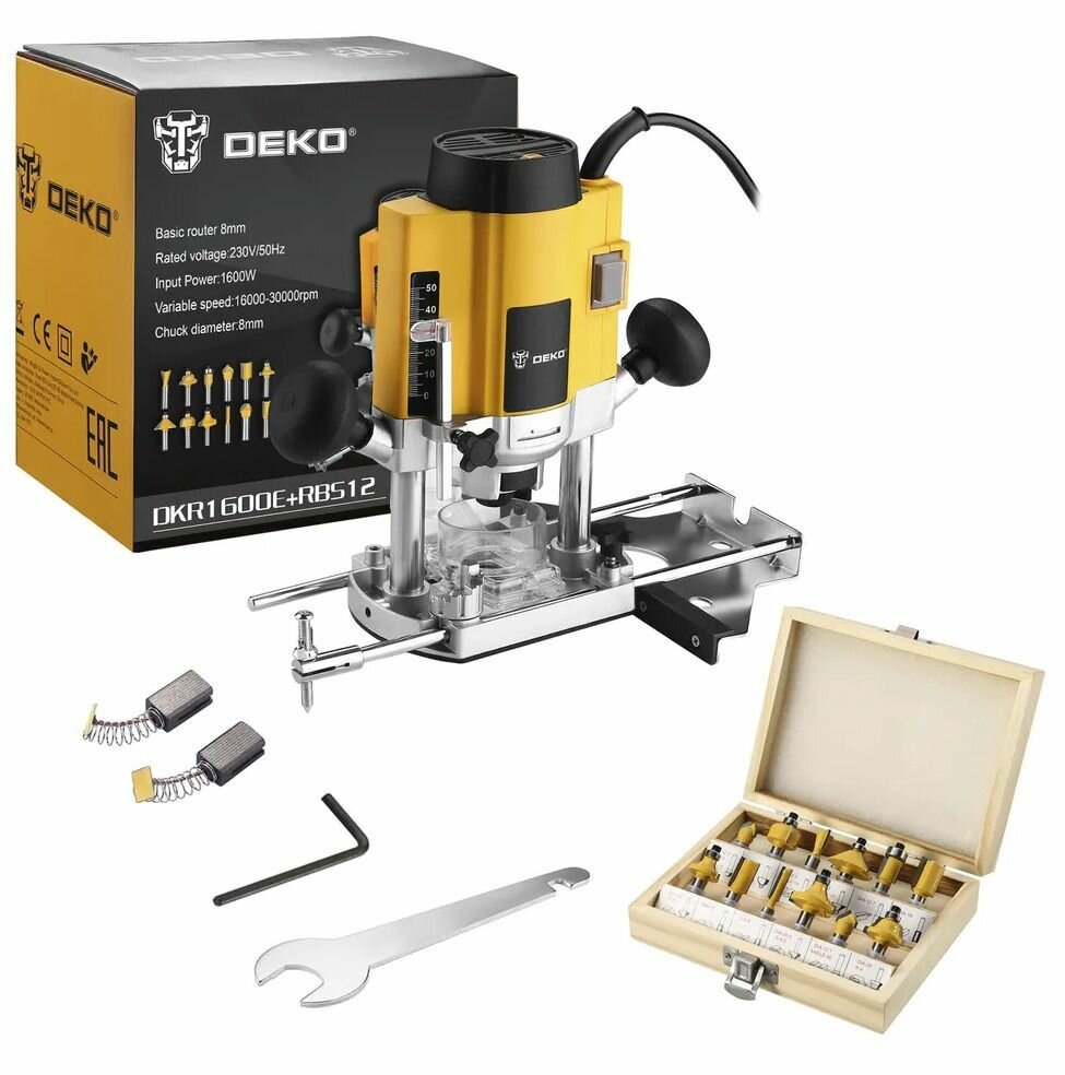 Вертикальный фрезер DEKO DKR1600E+RBS12 063-4221 желтый