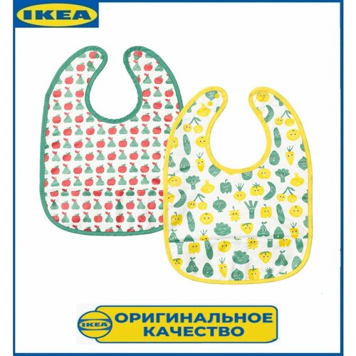 IKEA MATVRA мэтвро Нагрудник орнамент фруктыовощизеленый желтый Икеа 2 шт 999₽