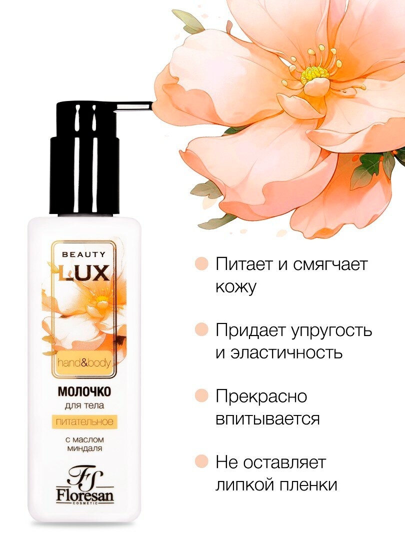 Картинки Floresan Молочко для тела питательное с маслом миндаля Beauty Lux 250мл.