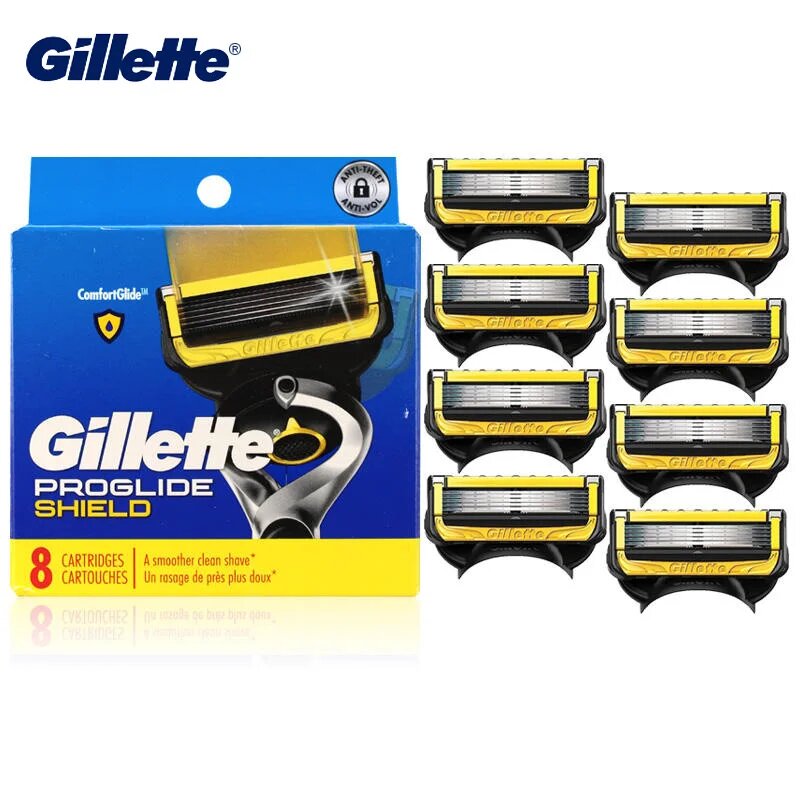 Gillette ProGlide Shield сменные лезвия для бритвы 4 шт, 4Fusion Proshield — фото 1