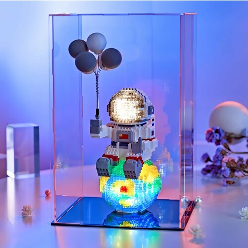 Конструктор светодиодный космонавт, 3д ночник LED, астронавт с подсветкой 3D, конструктор из миниблоков, 1368 деталей